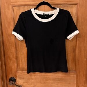 J. Crew Black and White Short Sleeve Tee